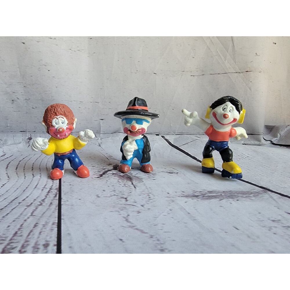 VINTAGE Mego Clown Around Lot of 3 Mini PVC Figures Skater Werewolf 1981